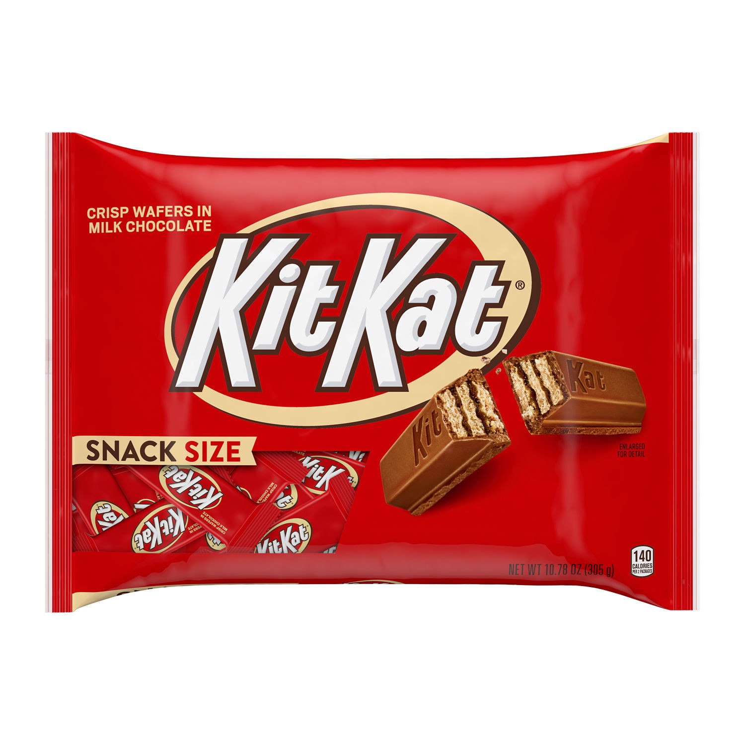 slide 1 of 7, KIT KAT Milk Chocolate Wafer Snack Size, Candy Bag, 10.78 oz, 10.78 oz