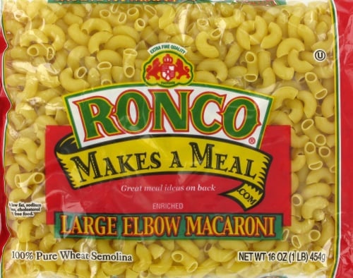 slide 1 of 1, Ronco Large Elbow Macaroni, 16 oz