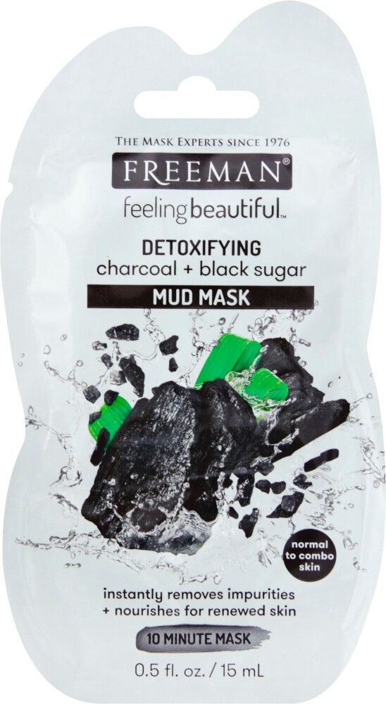 slide 1 of 7, Freeman Mud Mask Charcoal + Black Sugar Detoxifying, 0.5 oz