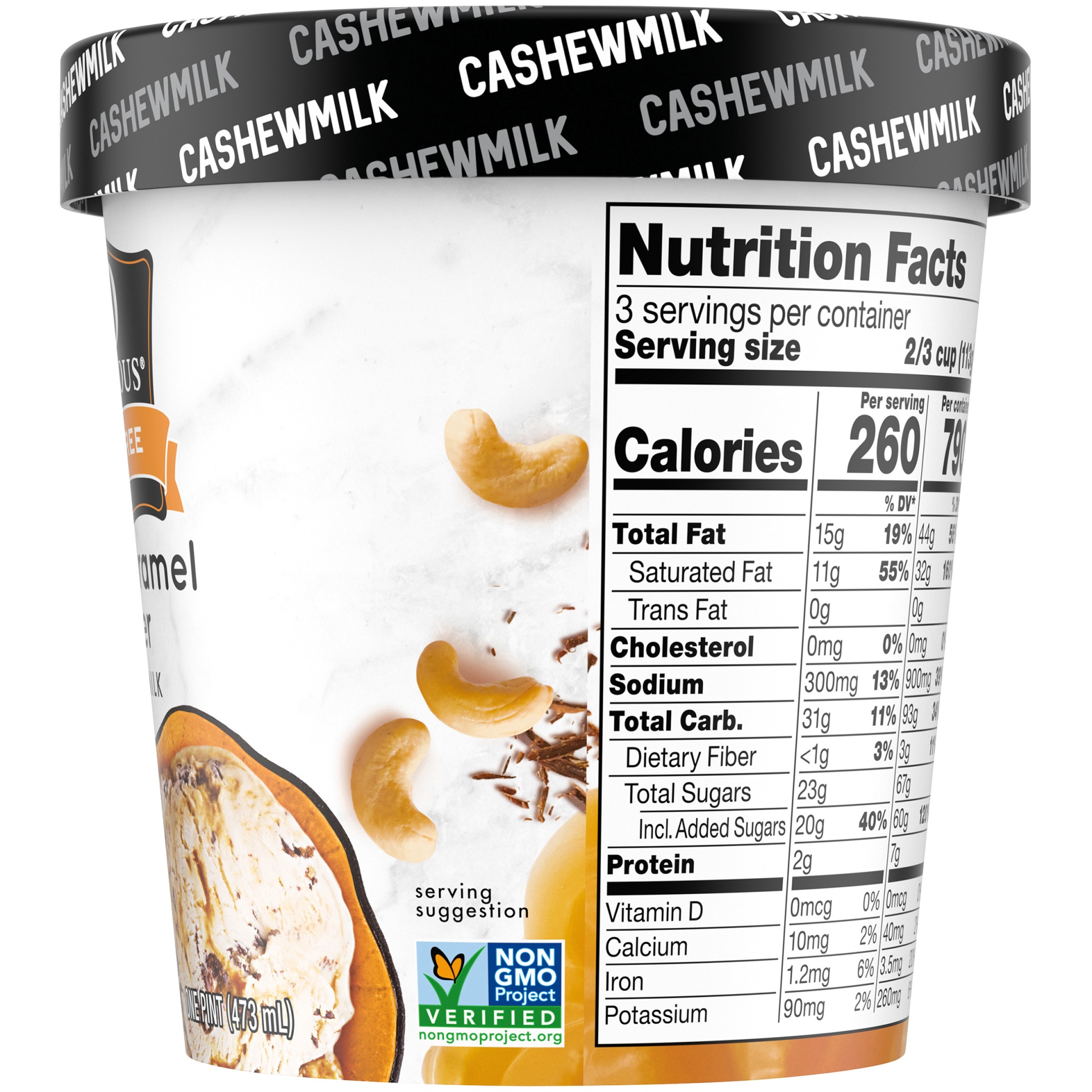 slide 2 of 7, So Delicious Dairy Free Salted Caramel Cluster Cashew Milk Frozen Dessert, 16 oz