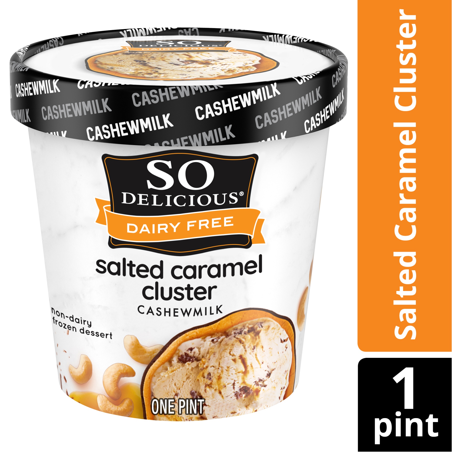 slide 1 of 7, So Delicious Dairy Free Salted Caramel Cluster Cashew Milk Frozen Dessert, 16 oz