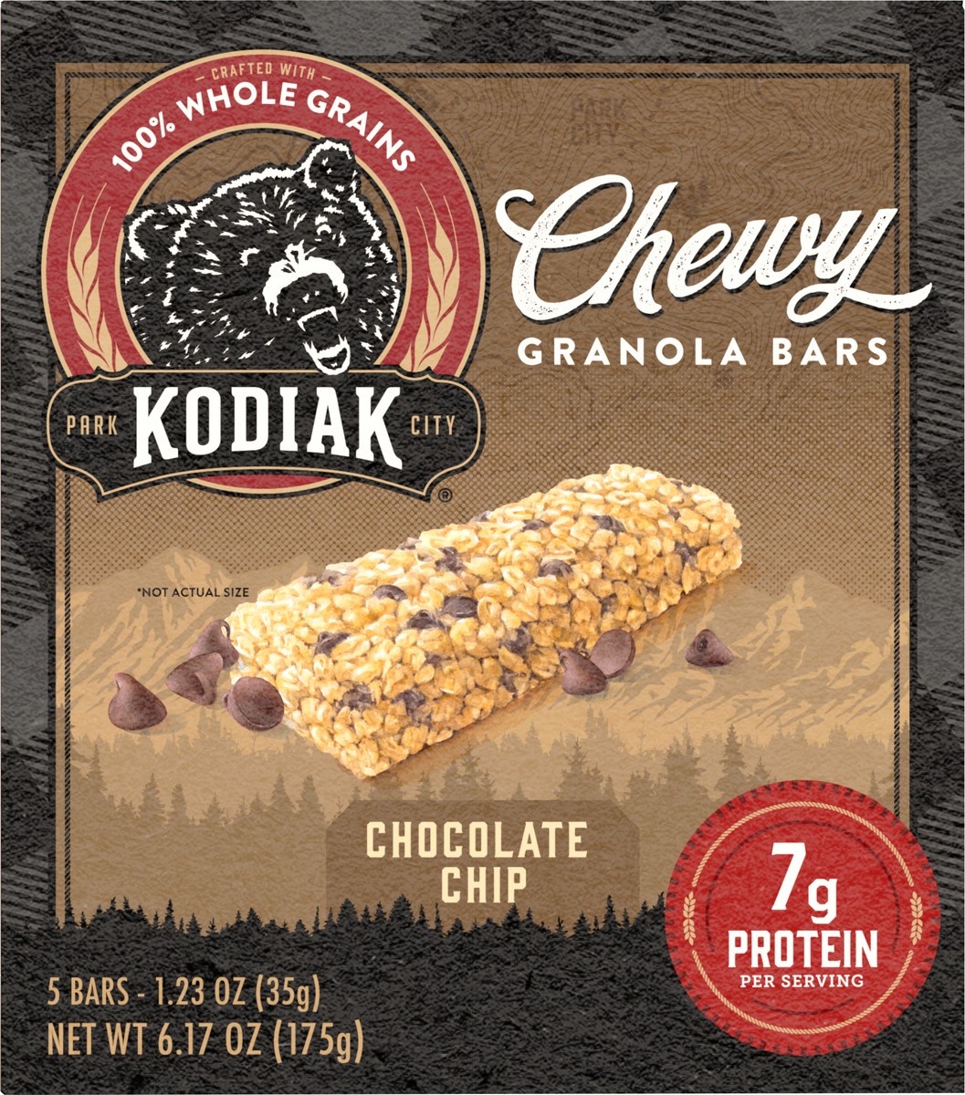 slide 6 of 8, Kodiak Cakes Chewy Protein-packed Chocolate Chip Granola Bars, 6.17 oz