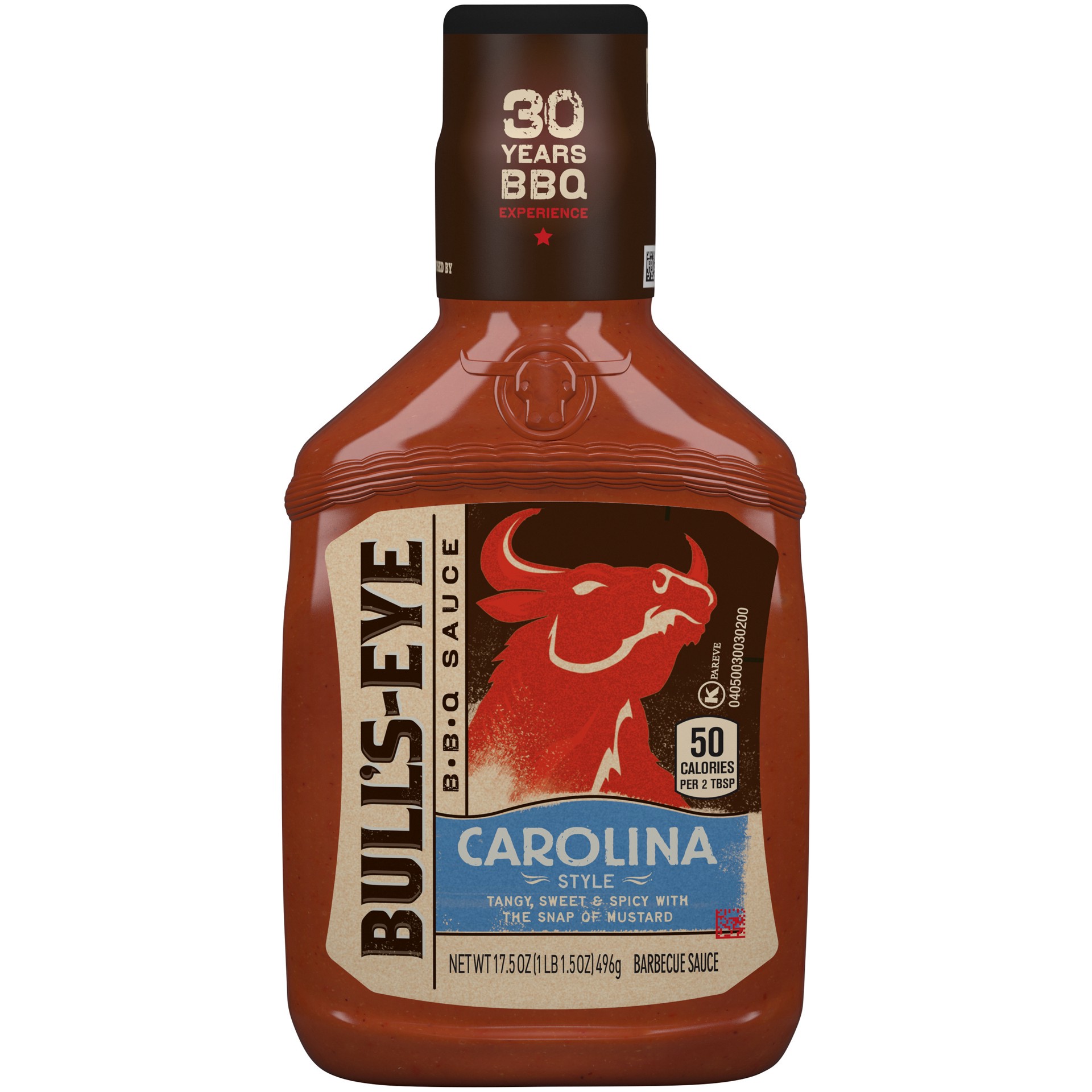 slide 1 of 5, Bull's-Eye Bull's Eye Carolina Style Barbecue Sauce, 17.5 oz Bottle, 17.5 oz