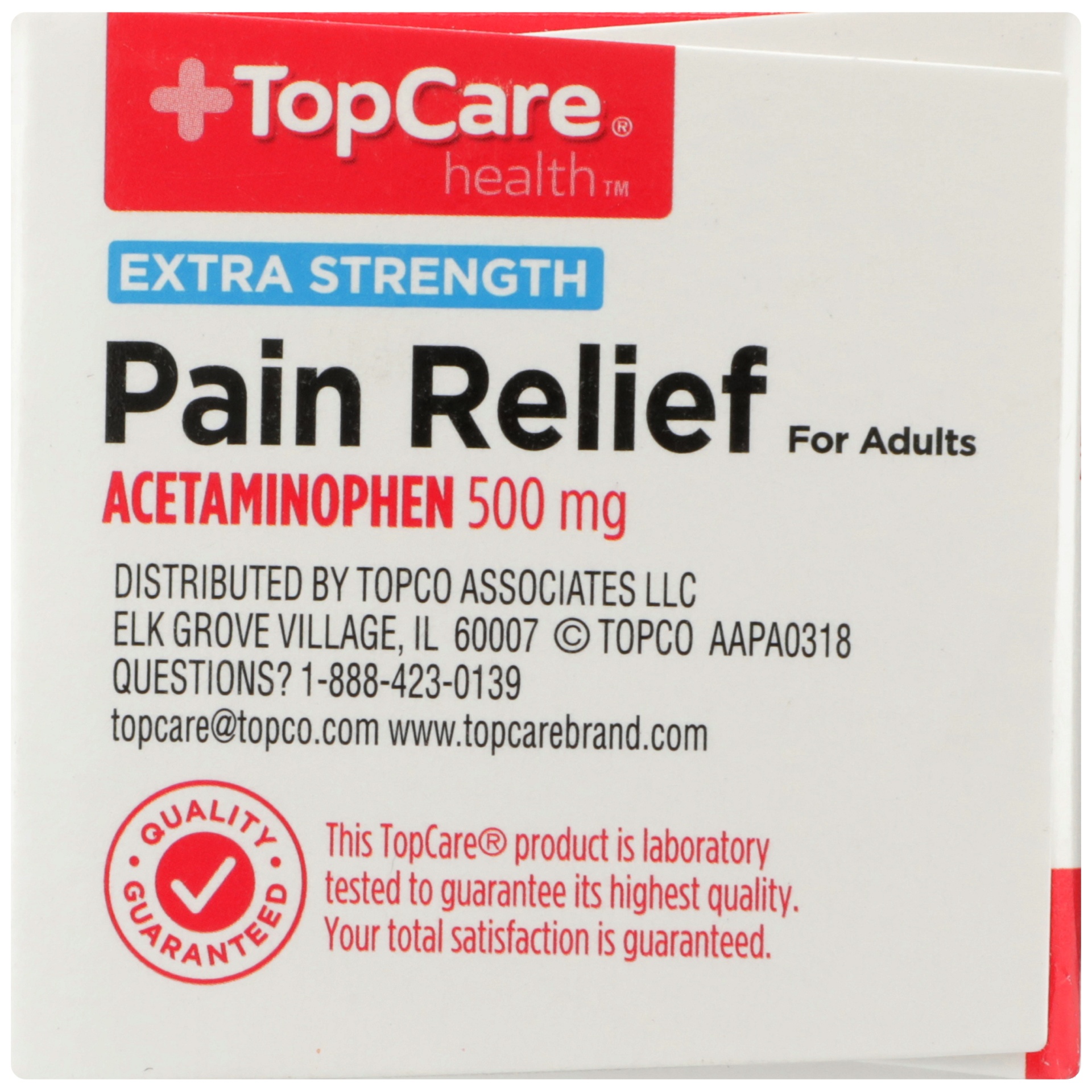 slide 4 of 6, TopCare Extra Strength Pain Relief Acetaminophen 500 Mg Pain Reliever-fever Reducer Cool Taste Caplets, 100 ct