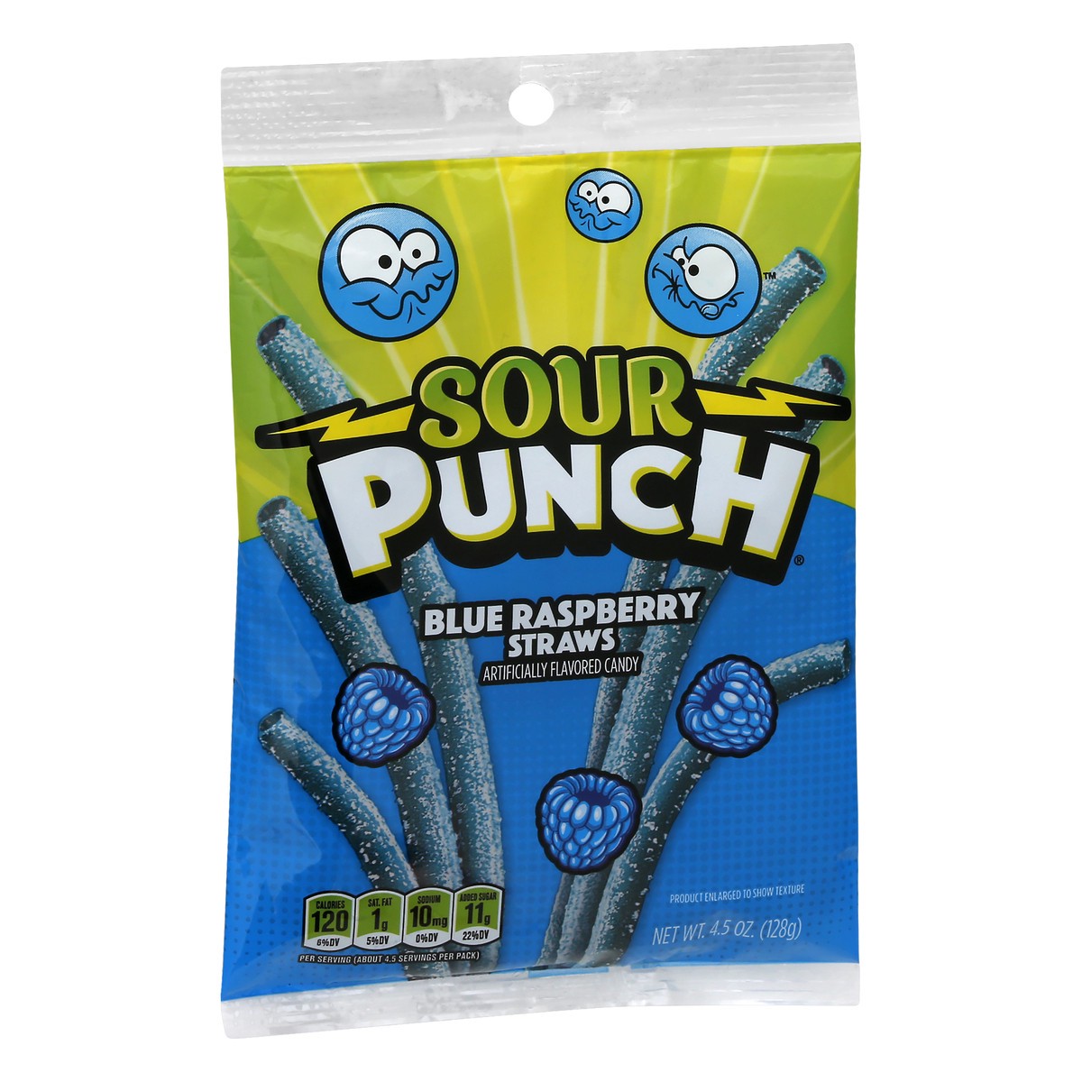 slide 4 of 10, Sour Punch Candy, Blue Raspberry Straws, 4.5 oz