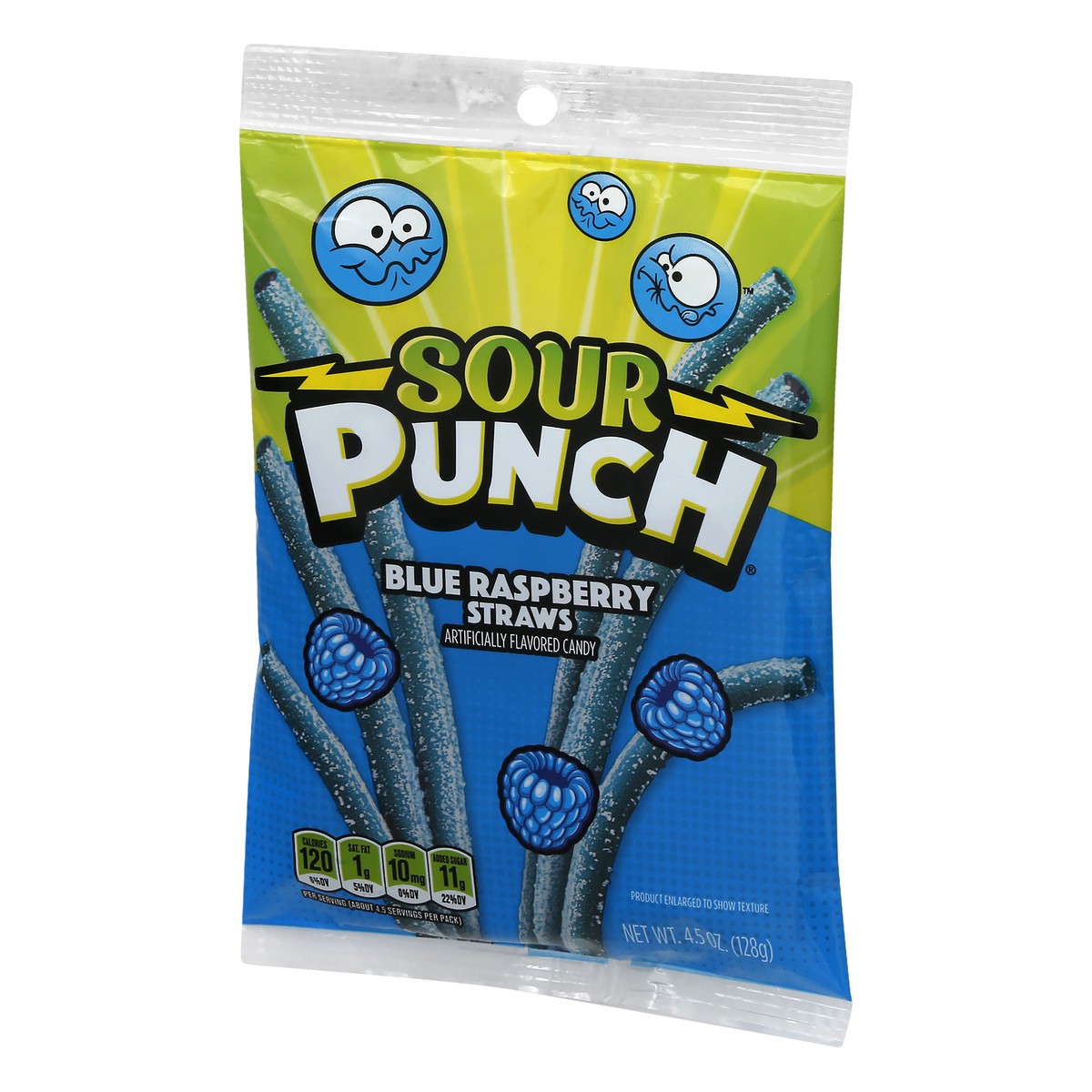 slide 5 of 10, Sour Punch Candy, Blue Raspberry Straws, 4.5 oz