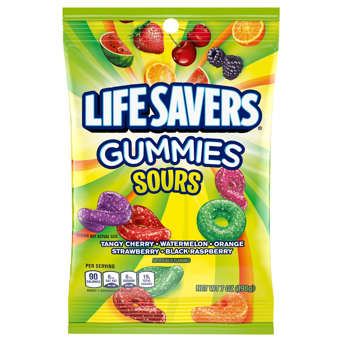 slide 1 of 8, LIFE SAVERS Sour Gummy Candy, 7 oz Bag, 7 oz