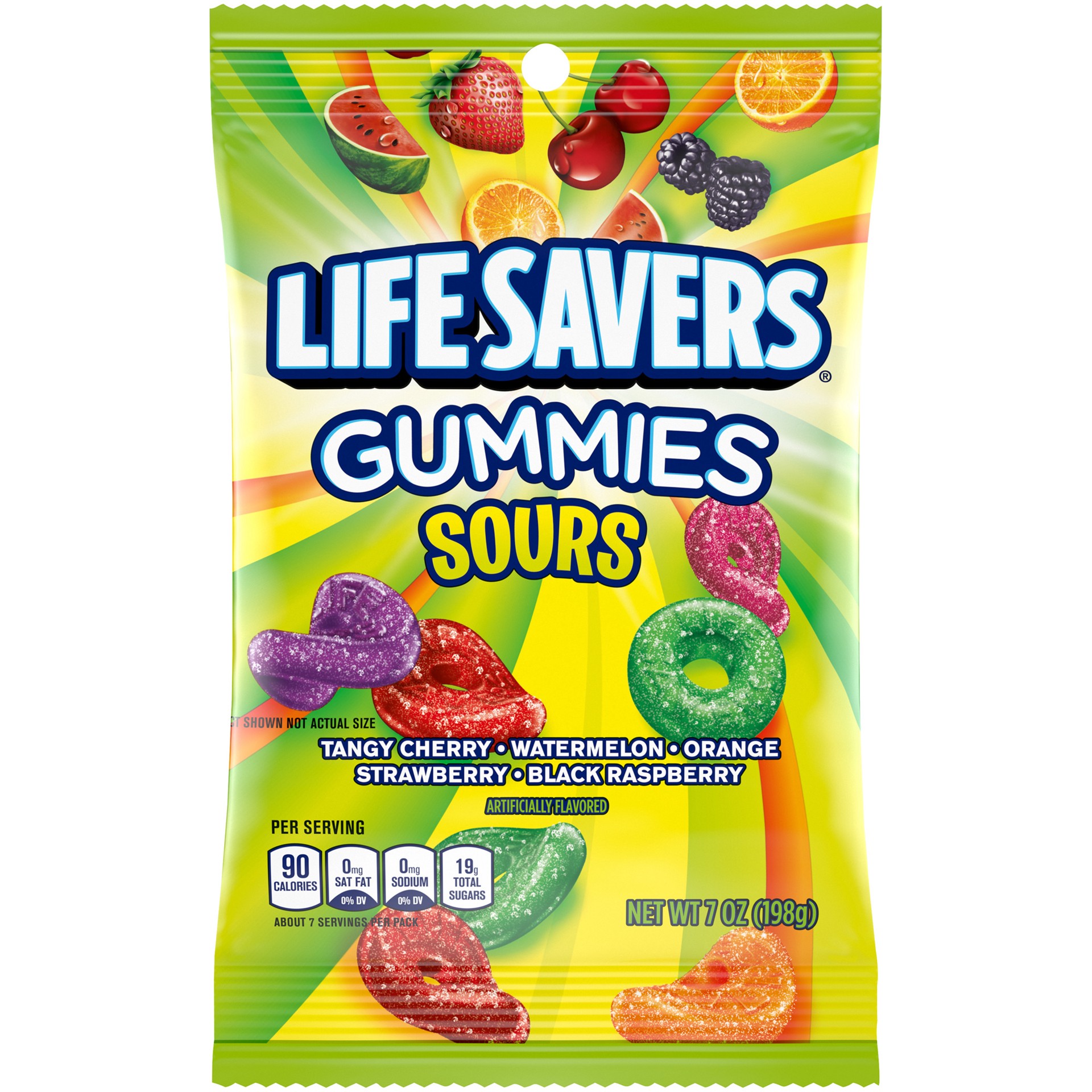 slide 1 of 8, LIFE SAVERS Sours Gummy Candy Bag, 7-Ounce, 7 oz