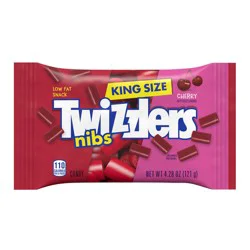 Twizzlers Nibs Cherry Flavored King Size Chewy Candy Bag, 4.28 oz