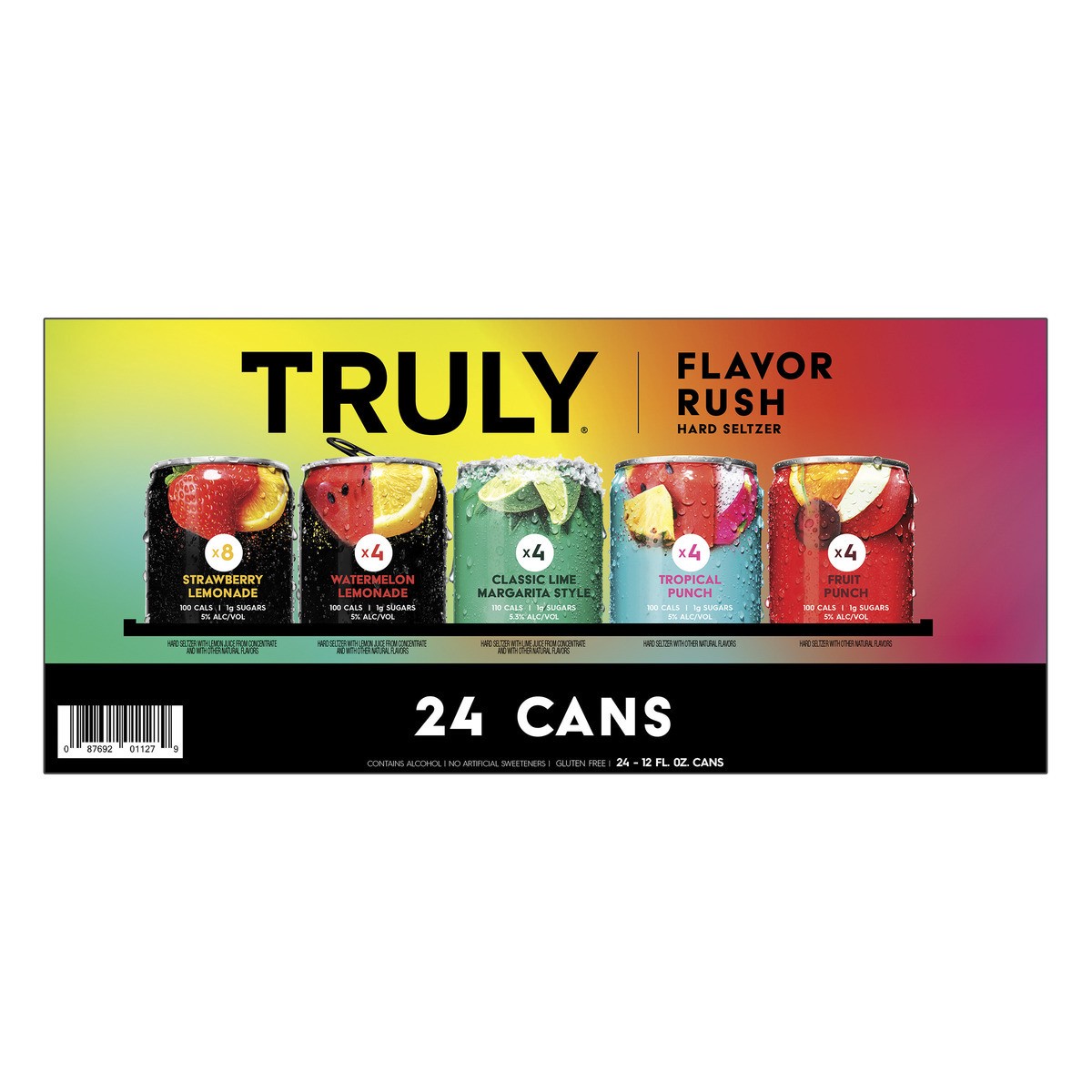 slide 4 of 7, TRULY Hard Seltzer Flavor Rush Variety Pack (12 fl. oz. Can, 24pk.), 24 ct; 12 oz