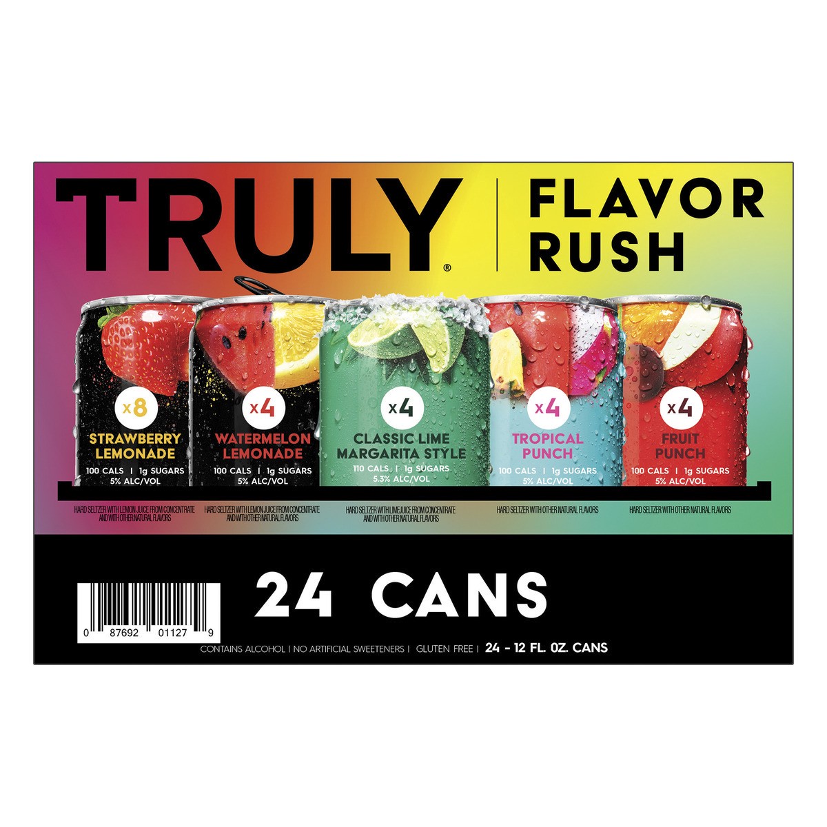 slide 5 of 7, TRULY Hard Seltzer Flavor Rush Variety Pack (12 fl. oz. Can, 24pk.), 24 ct; 12 oz