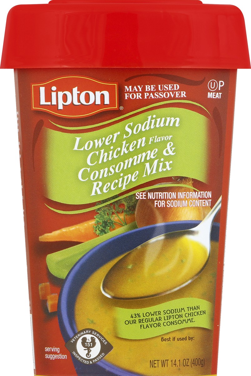 slide 4 of 4, Lipton Telma Reduced Sodium Consomme & Recipe Mix - Chicken, 14 oz