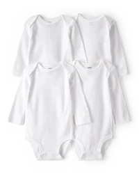 Carter's Baby 4-Pack Long-Sleeve Bodysuits White 6M
