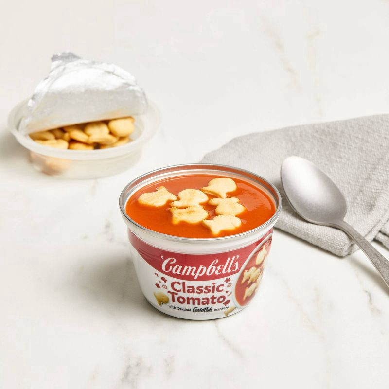 slide 6 of 7, Campbell's Classic Tomato Soup with Original Goldfish Crackers, 7.35 oz Microwavable Bowl, 7.35 oz