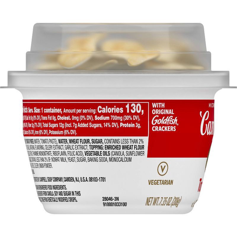 slide 7 of 7, Campbell's Classic Tomato Soup with Original Goldfish Crackers, 7.35 oz Microwavable Bowl, 7.35 oz