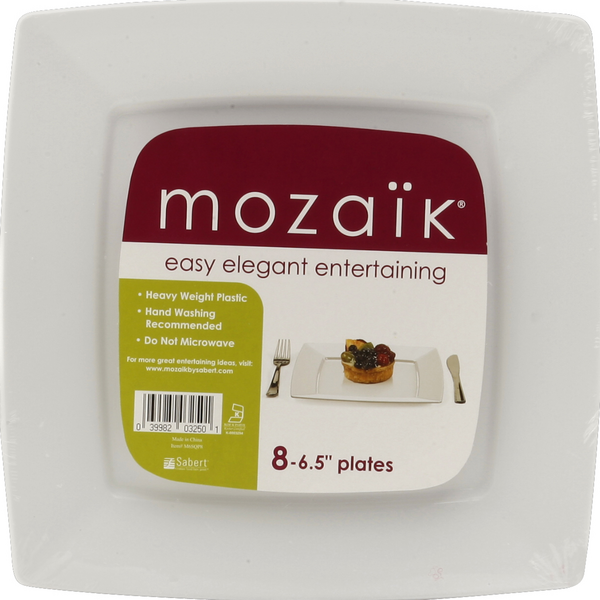 slide 1 of 1, Mozaik 6.5 Inch Modern Square Plates, 8 ct