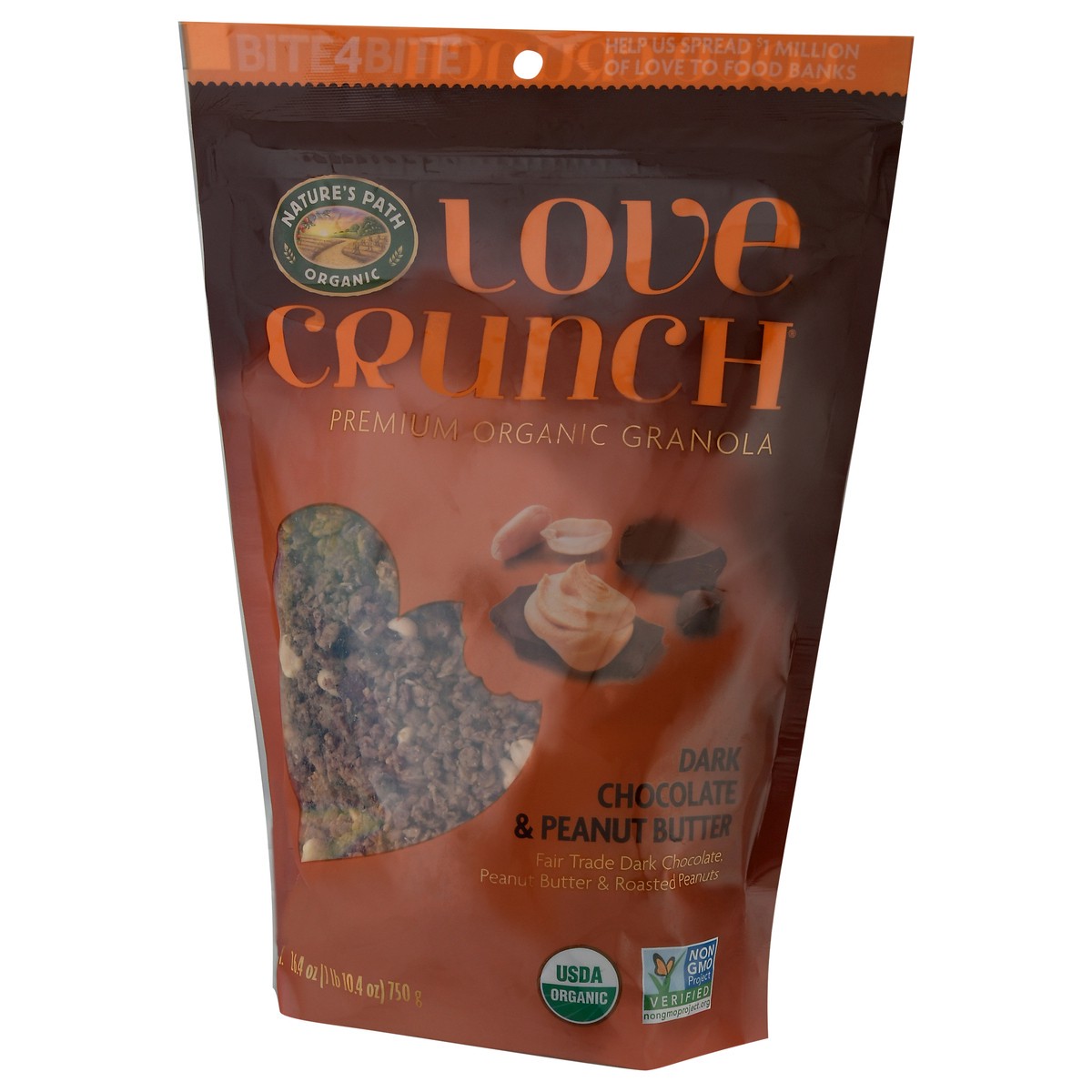 slide 2 of 9, Nature's Path Organic Love Crunch Dark Chocolate & Peanut Butter Premium Organic Granola 16.4 oz Pouch, 26.4 oz