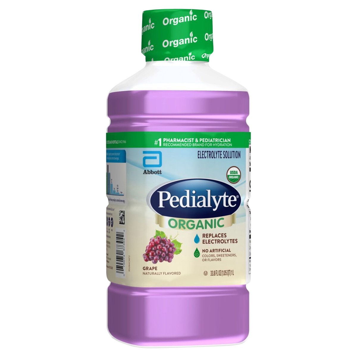 slide 2 of 5, Pedialyte Organic Grape Electrolyte Solution - 33.8 fl oz, 33.8 fl oz