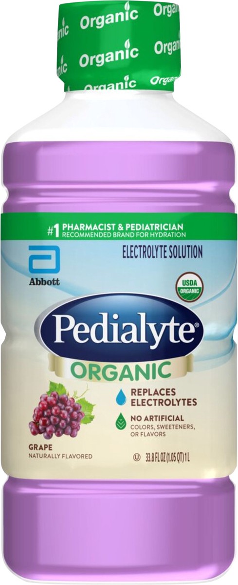 slide 5 of 5, Pedialyte Organic Grape Electrolyte Solution - 33.8 fl oz, 33.8 fl oz