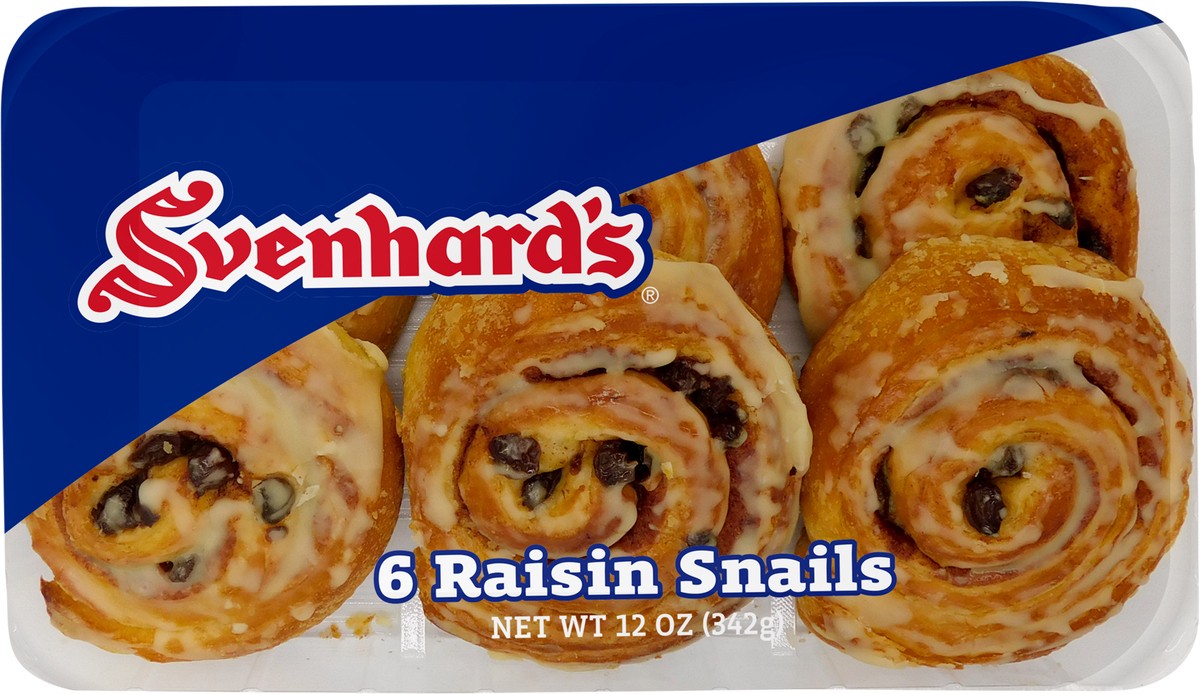 slide 2 of 2, Svenhard's Raisin Snail Pastries, 12 oz, 6 Count, 6 ct