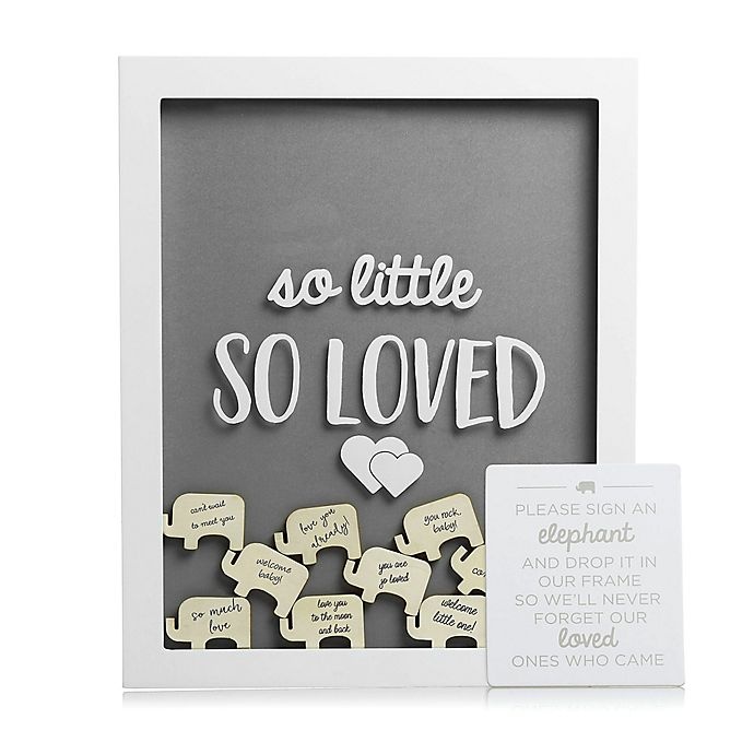 slide 1 of 6, Pearhead Little Elephant Shadow Box - White/Grey, 1 ct