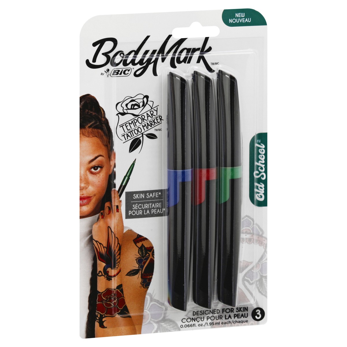 slide 7 of 9, BodyMark By BiC Temporary Old School Tattoo Marker 3 ea, 3 ct