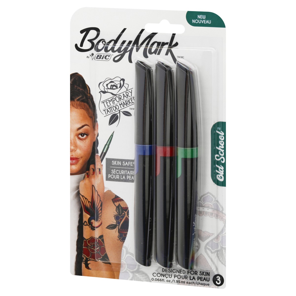 slide 9 of 9, BodyMark By BiC Temporary Old School Tattoo Marker 3 ea, 3 ct