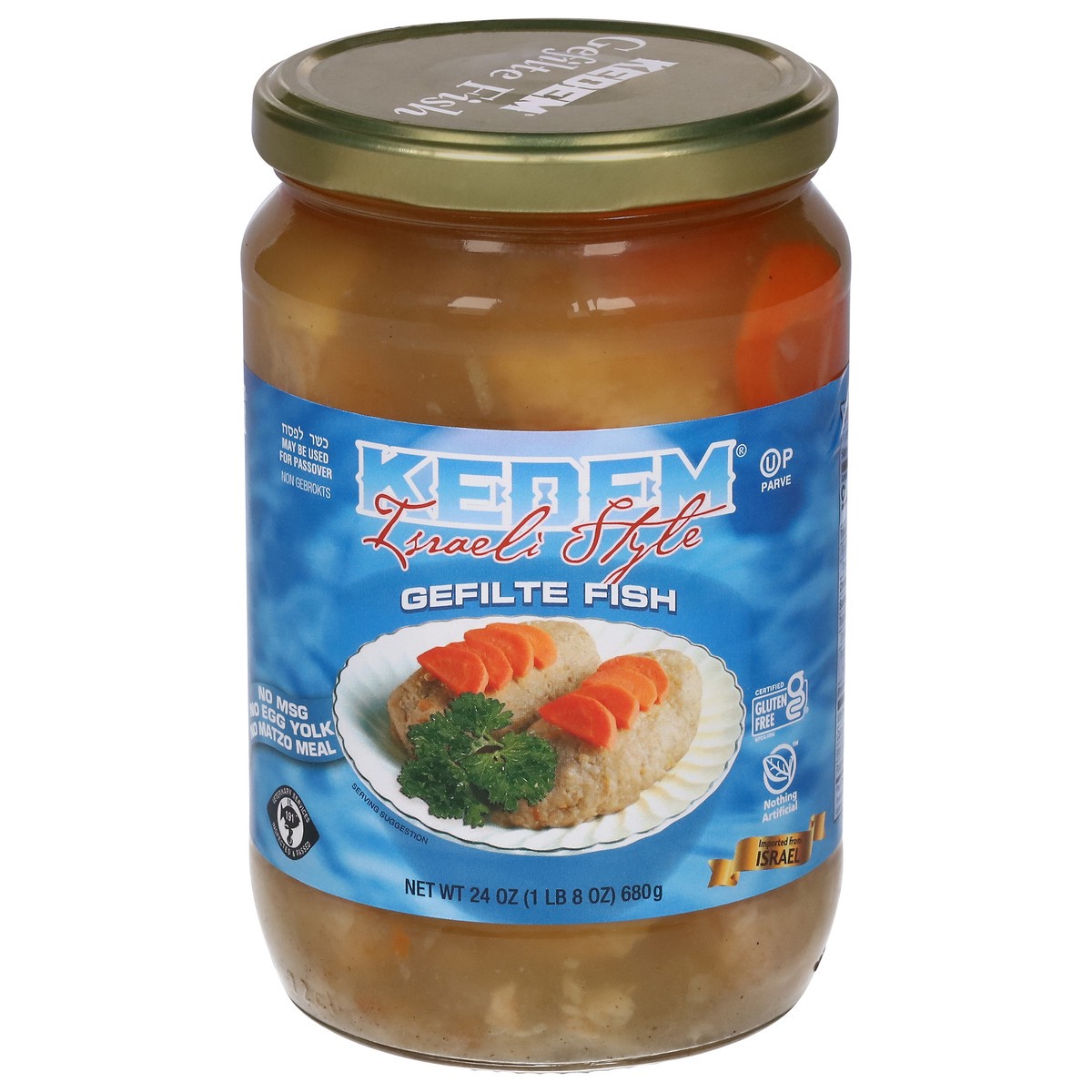 slide 1 of 9, Kedem Israeli Gefilte Fish, 24 oz