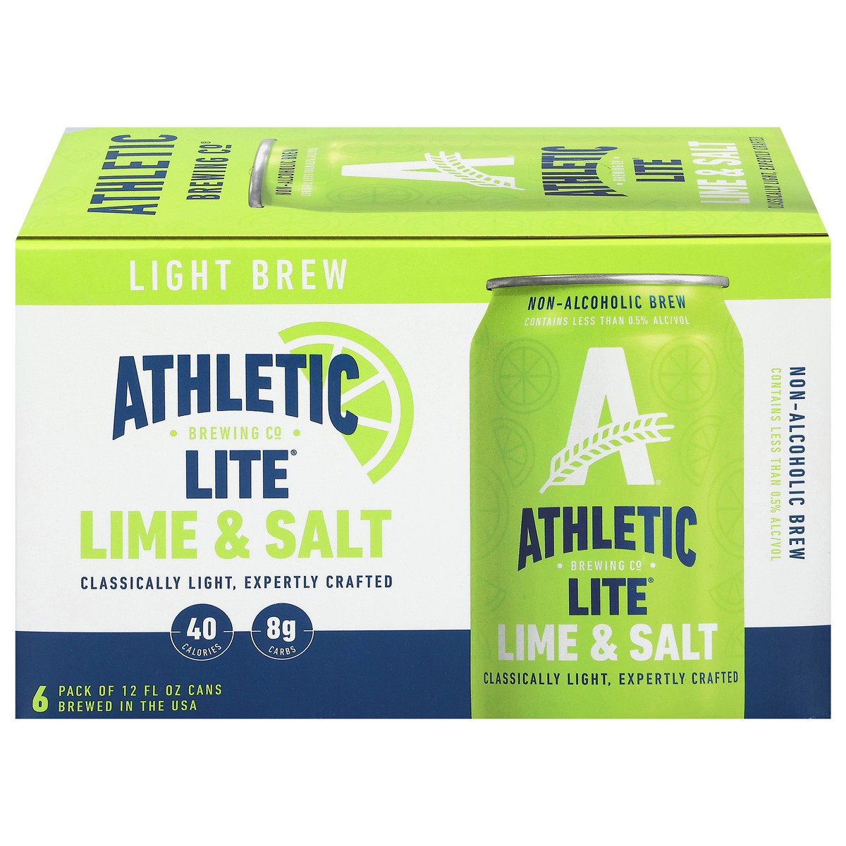 slide 1 of 14, Athletic Brewing Layback Lime & Salt Non-Alcoholic Brew 6 - 12 fl oz Cans, 6 ct