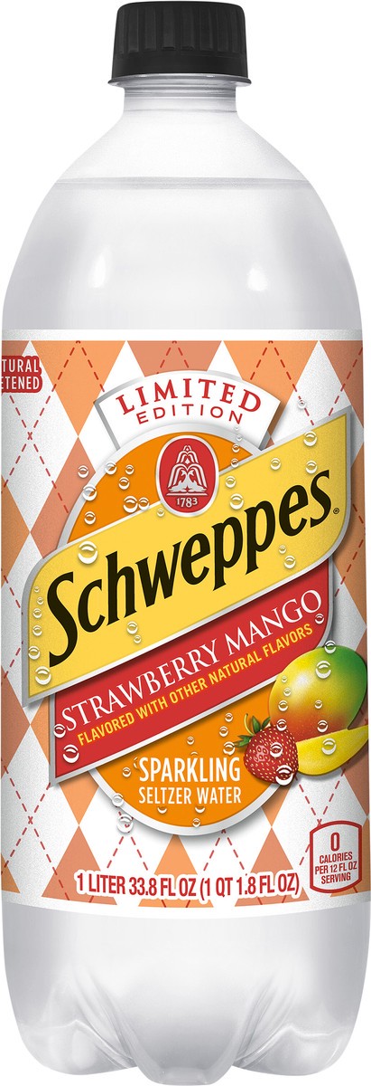 slide 2 of 9, Schweppes Sparkling Strawberry Mango Seltzer Water 33.8 fl oz, 33.8 fl oz