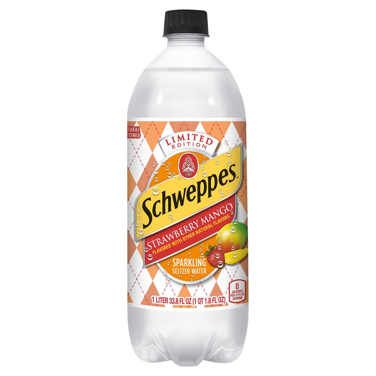 slide 7 of 9, Schweppes Sparkling Strawberry Mango Seltzer Water 33.8 fl oz, 33.8 fl oz