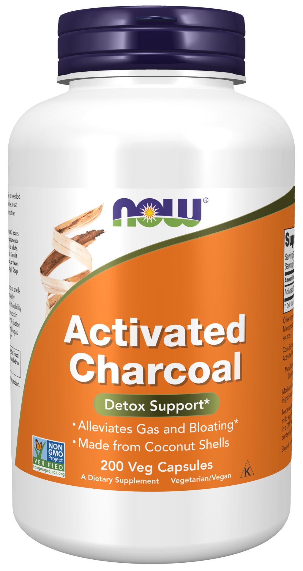 slide 1 of 4, NOW Activated Charcoal 200 Veg Capsules, 200 ct