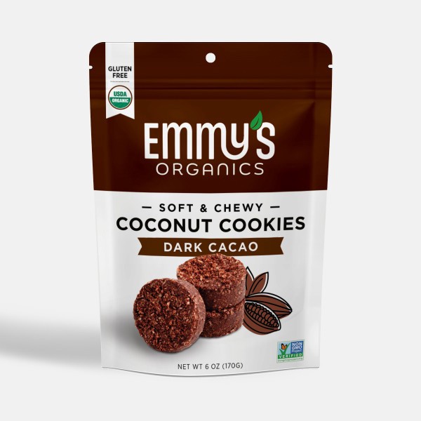 slide 1 of 1, Emmy's Organics Emmy's Organic Dark Cacao Coconut Cookies, 1 ct