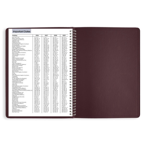 slide 5 of 8, AT-A-GLANCE® DayMinder® 2026 Weekly Appointment Book Planner, Burgundy, Large, 8"" x 11"", 1 ct