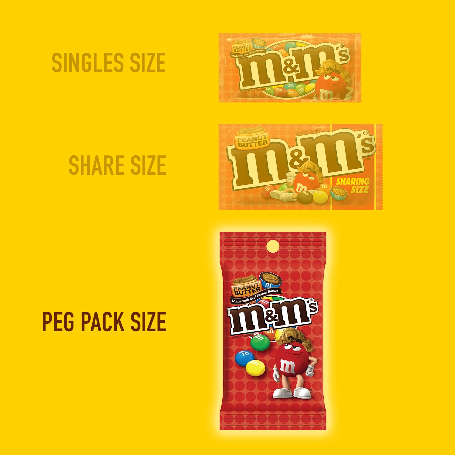 slide 2 of 5, M&M's Peanut Butter Milk Chocolate Candy, 5.1 oz Bag, 5.1 oz