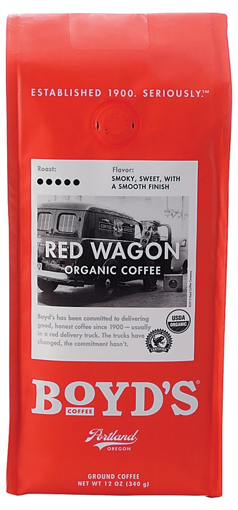 slide 1 of 1, Boyd's Red Wagon Organic Smoky Sweet Smooth Ground Coffee - 12 oz, 12 oz