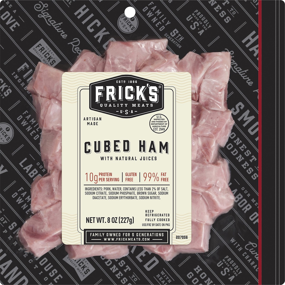 slide 2 of 4, Frick's Cubed Ham with Natural Juices 8 oz, 8 oz