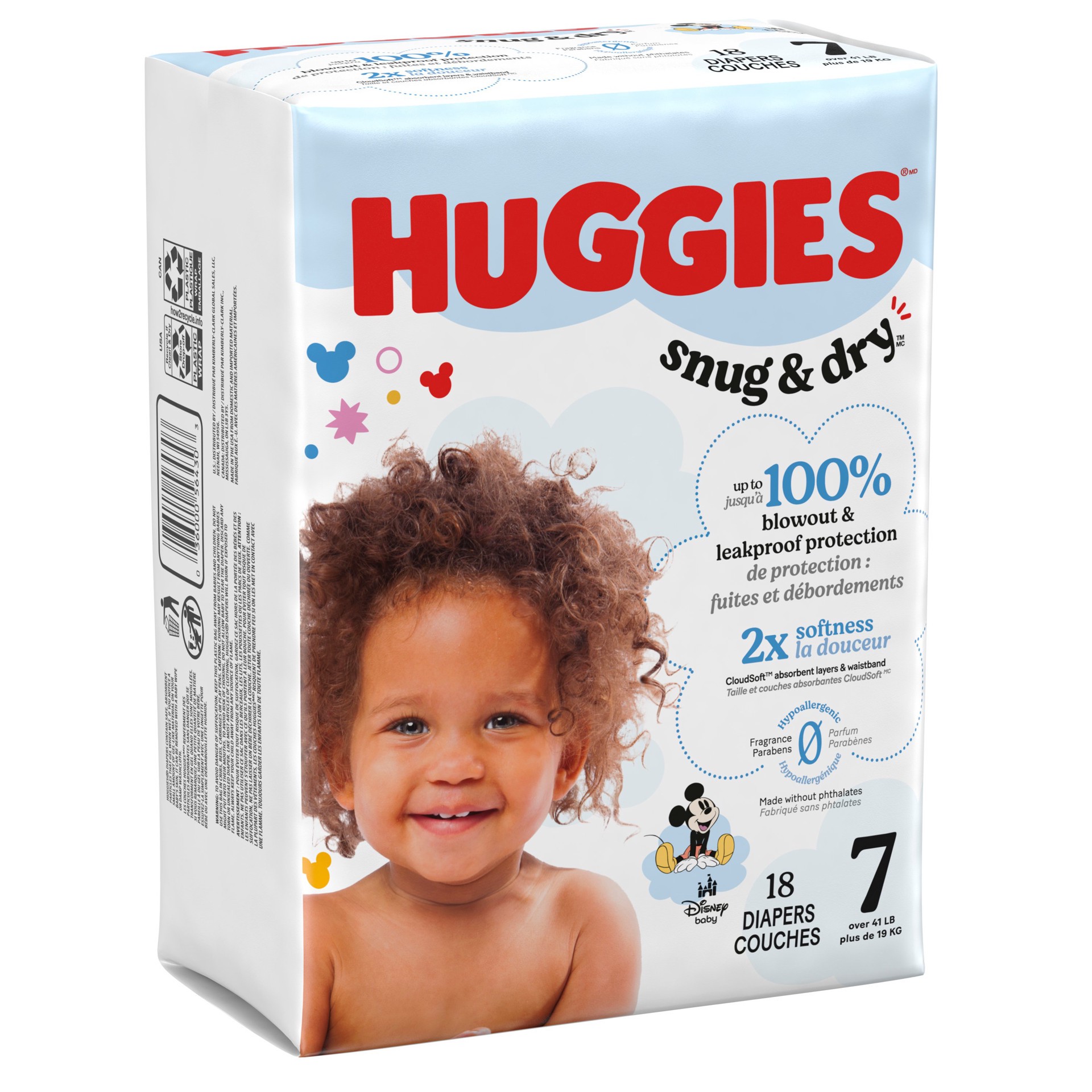 slide 5 of 7, Huggies Snug & Dry Baby Diapers, Size 7 (41+ lbs), 18 Ct, 18 ct