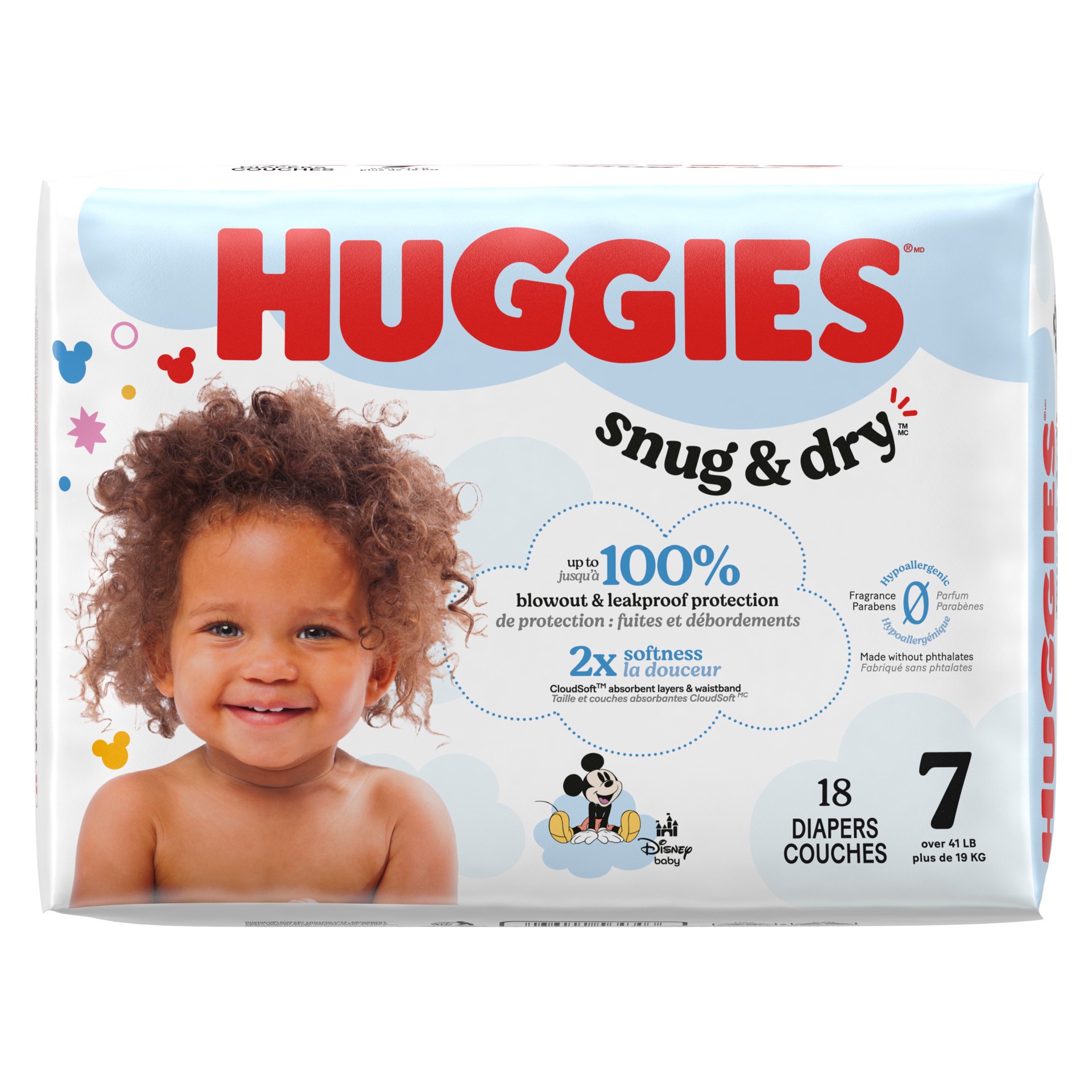slide 2 of 7, Huggies Snug & Dry Baby Diapers, Size 7 (41+ lbs), 18 Ct, 18 ct