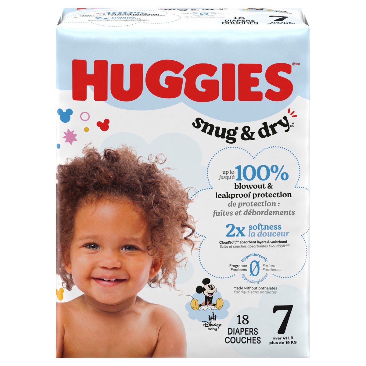 slide 1 of 7, Huggies Snug & Dry Baby Diapers, Size 7 (41+ lbs), 18 Ct, 18 ct