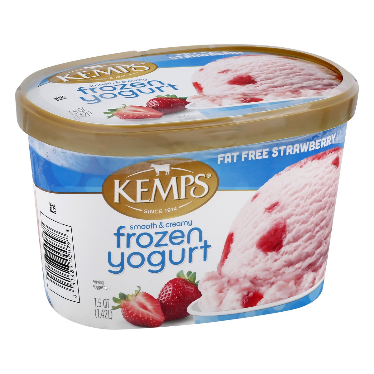 slide 2 of 9, Kemps Strawberry Frozen Yogurt Non Fat, 1.5 qt