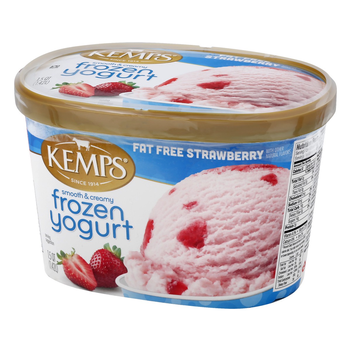 slide 3 of 9, Kemps Strawberry Frozen Yogurt Non Fat, 1.5 qt