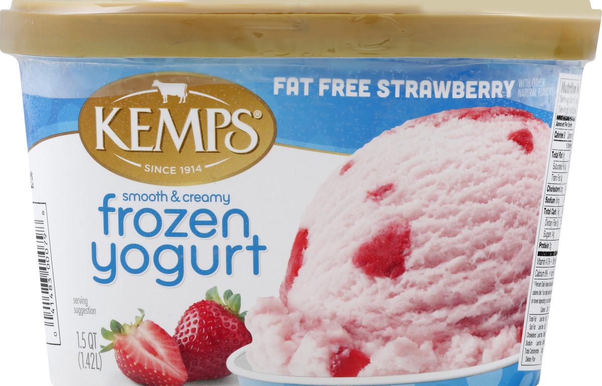 slide 5 of 9, Kemps Strawberry Frozen Yogurt Non Fat, 1.5 qt