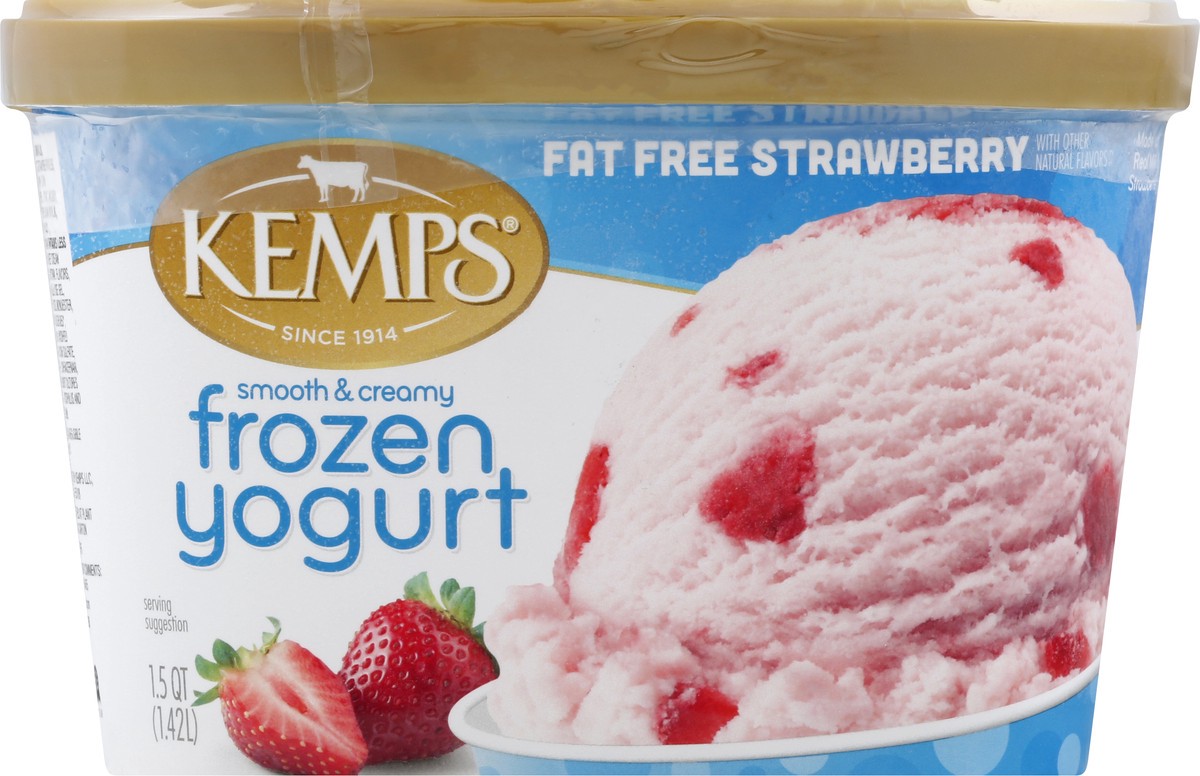 slide 6 of 9, Kemps Strawberry Frozen Yogurt Non Fat, 1.5 qt