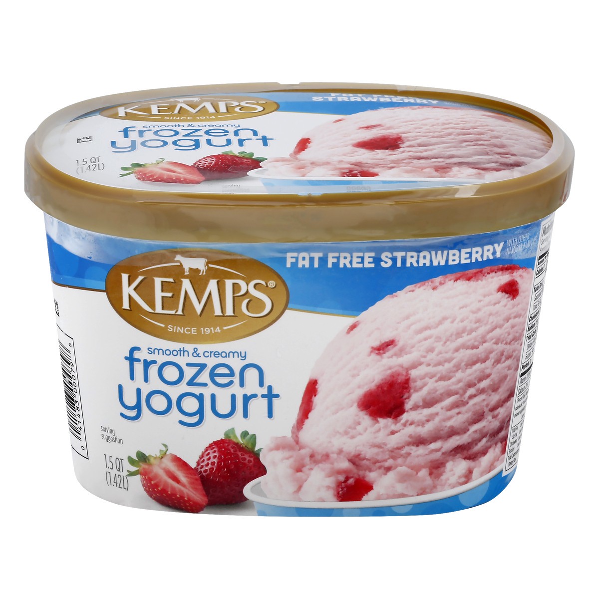 slide 1 of 9, Kemps Strawberry Frozen Yogurt Non Fat, 1.5 qt