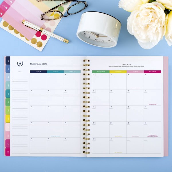 slide 3 of 10, At-A-Glance Simplified by Emily Ley for AT-A-GLANCE® 2026 Weekly Monthly Planner, Pink, Large, 8 1/2"" x 11"", 1 ct