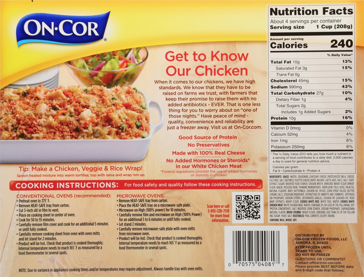 slide 2 of 9, On-Cor On Cor Chicken & Vegetable Rice Bake, 28 oz