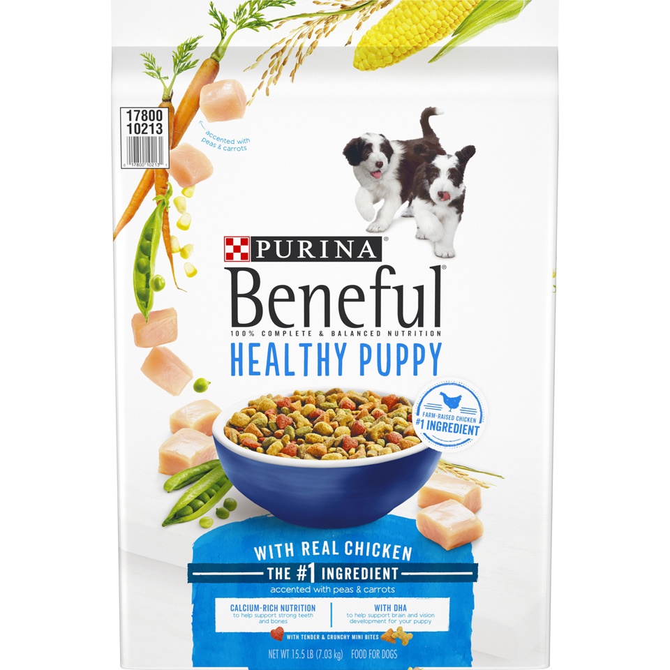 slide 1 of 7, Purina Beneful Healthy Puppy Dry Dog Food, 15.5 lb