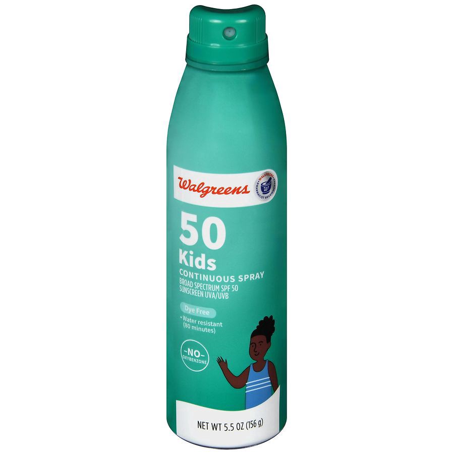 slide 1 of 5, Walgreens Kids Dye Free Paraben Free Spf 50 Continuous Spray Sunscreen, 5.5 oz
