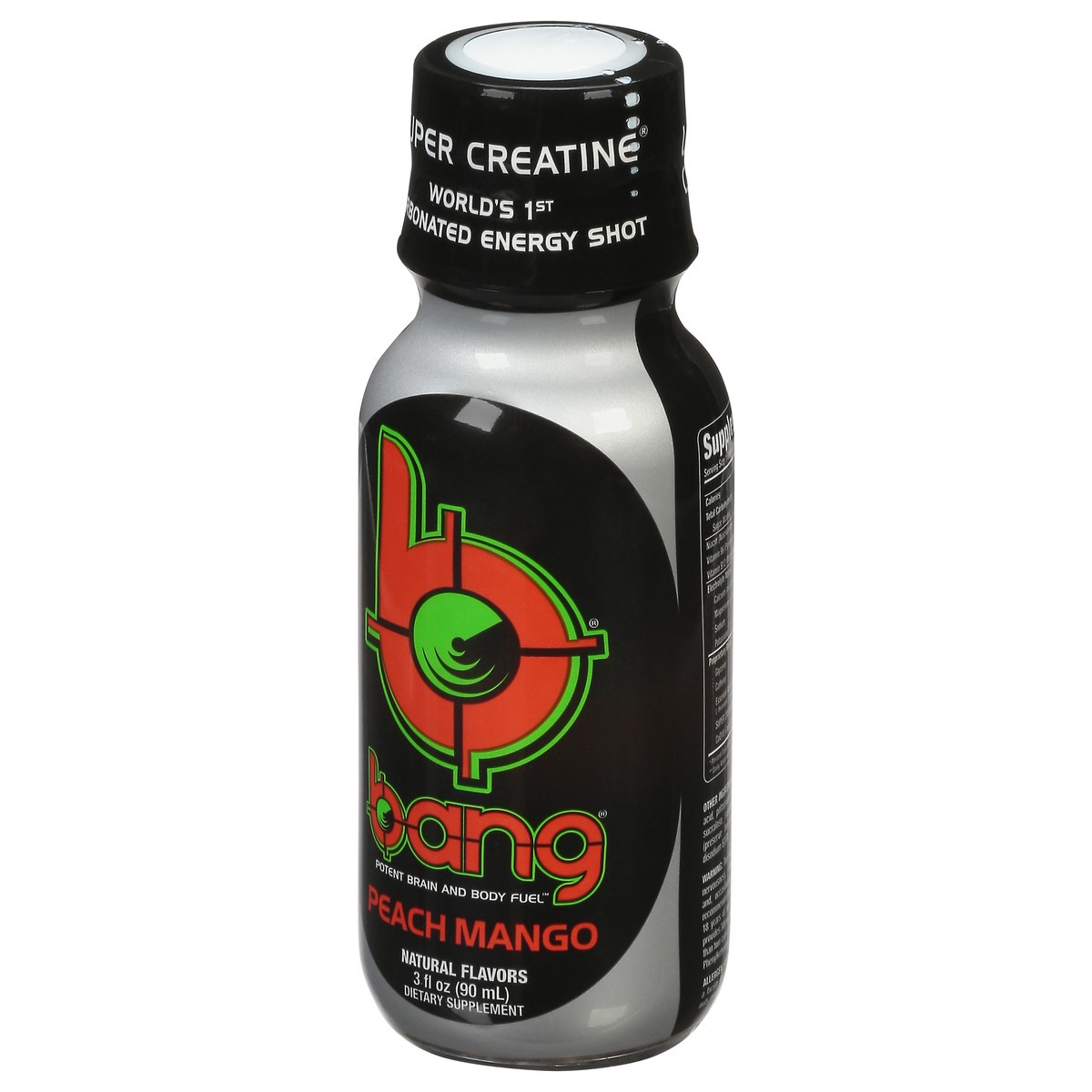 slide 2 of 12, Bang Carbonated Peach Mango Energy Shot 3 fl oz, 3 oz